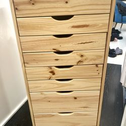 WoodeN Storage/organization Drawers With Wheels, 8 Drawers 