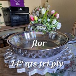 CACEROLA DE 14" DE ACERO INOXIDABLE TRI PLY PRINCESS HOUSE 🌻