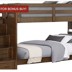 Chestnut Twin/twin Step Bunk Bed