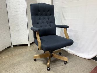 NORSTAR Navy Button Tufted Adjustable Office Chair
