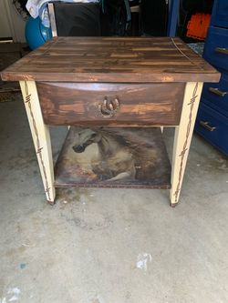 Free Spirit - Horse - Rustic - Cowboy - Farmhouse Design - End Table $400 OBO!