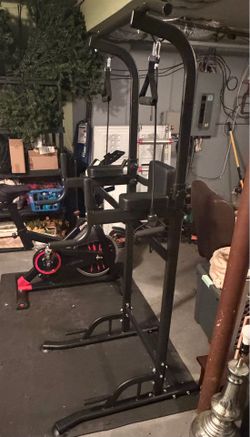 Power Tower Pull Up Bar for Home Gym Multi Functional Pull Up Bar Stand Dip Bar Station Adjustable Height Workout Dip Station Strength Training Fitnes