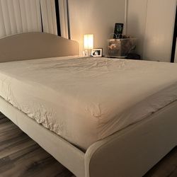 Queen Upholstered Bed Frame - Ikea “Hauga”