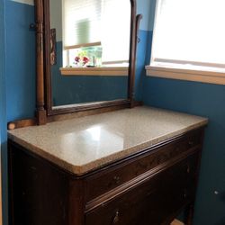 Antique Landstrom Dresser with Granite Top