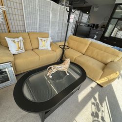 YELLOW SOFA & LOVESEAT