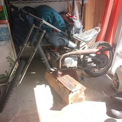 Motorized Bike. Chopper Frame With An Old MT50 motor