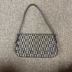 Playboy Vintage Y2K Women Brown & tan  Monogram Bunny Print Shoulder Bag Purse