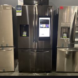 New Samsung Black Stainless Steel Family Hub Refrigerator Bottom Freezer‼️‼️‼️