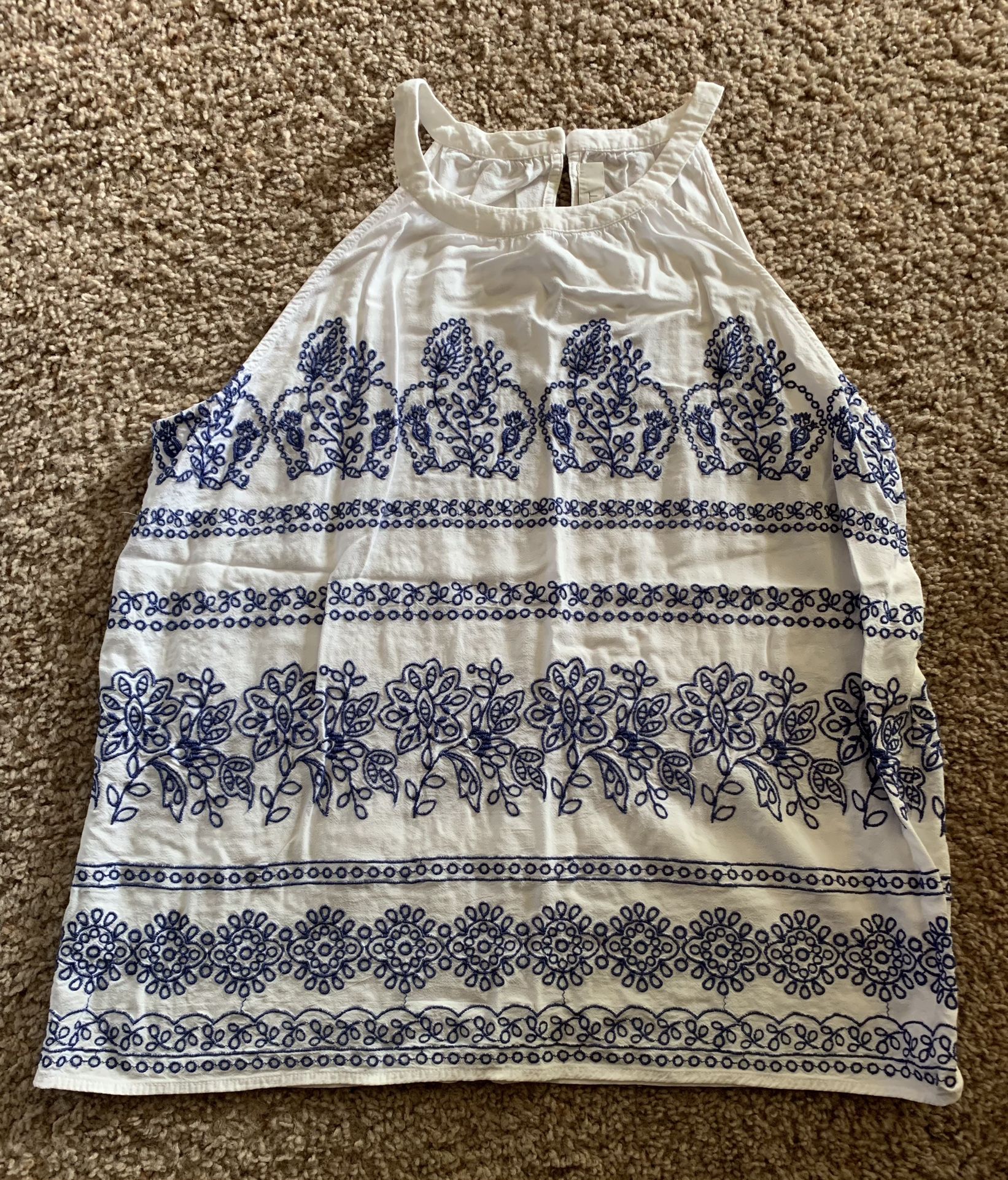 LOFT Halter Shirt w/Embroidered Design, size Small