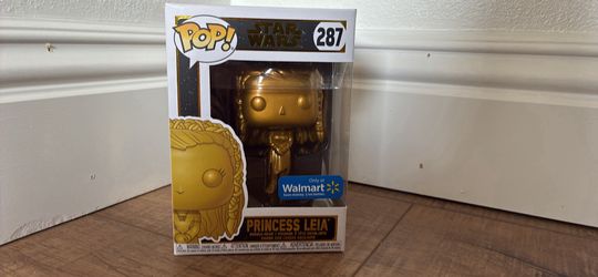 Funko Pop Star Wars Princess Leia Gold Chrome #287 Walmart Exclusive