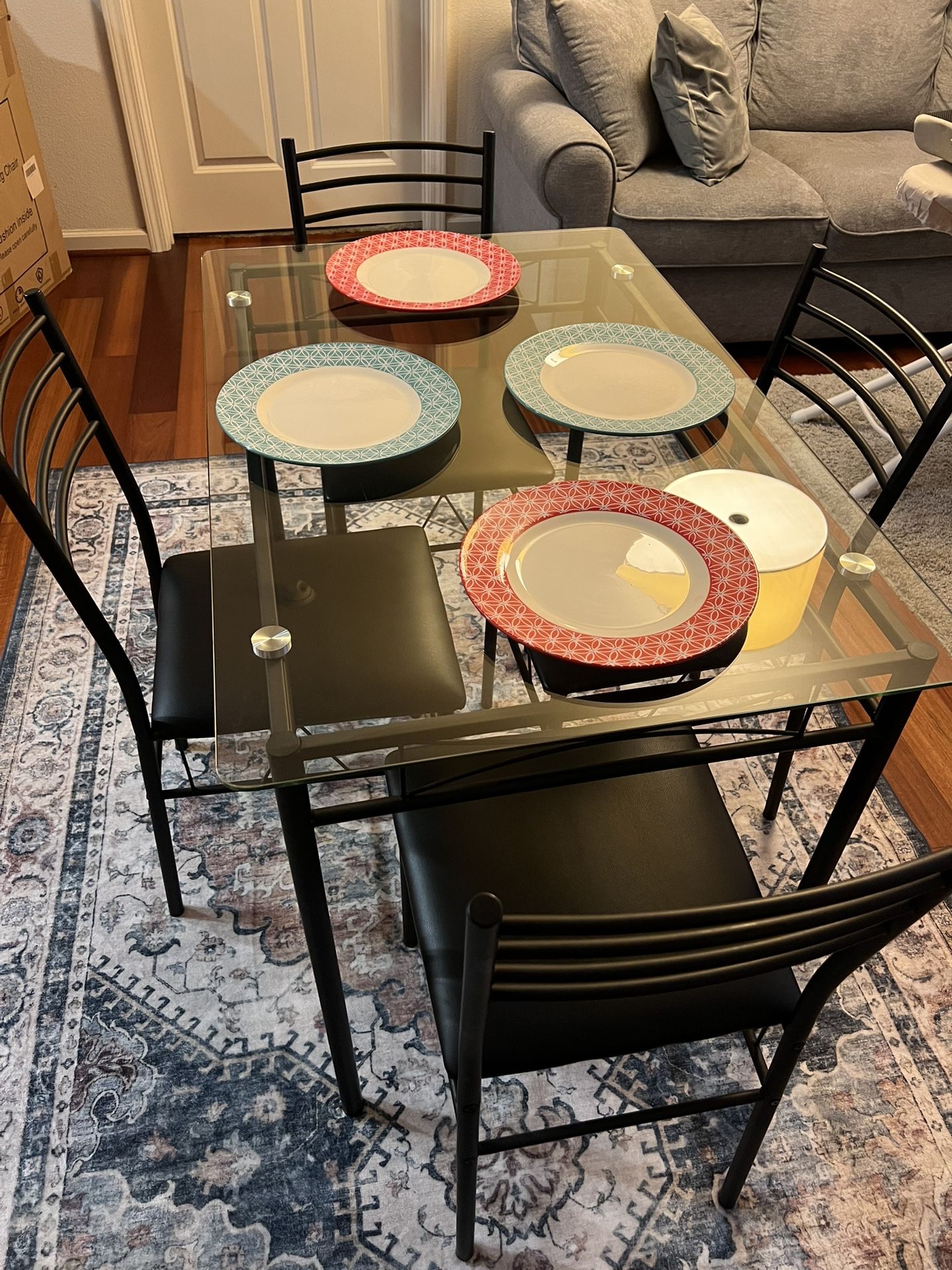 Glass Table w/ 4 Chairs