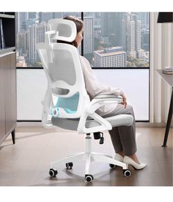 Ergonomic Office Chair,Mesh Office Chair with Lumbar Support,High Back Desk Chair with Flip-up Arms,400 lbs Big and Tall Computer Chair with Headrest,
