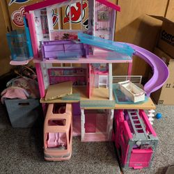 ✨ Barbie Dreamhouse Mega Bundle – House w/ Slide + Vehicles ✨