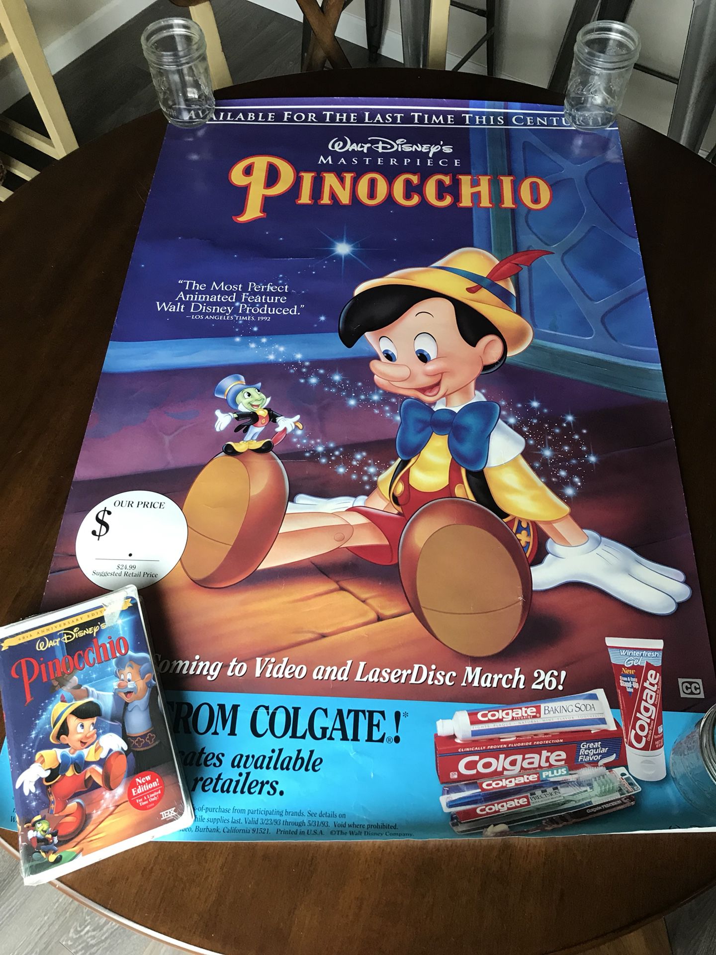 Pinocchio Walt Disney movie and poster unopened