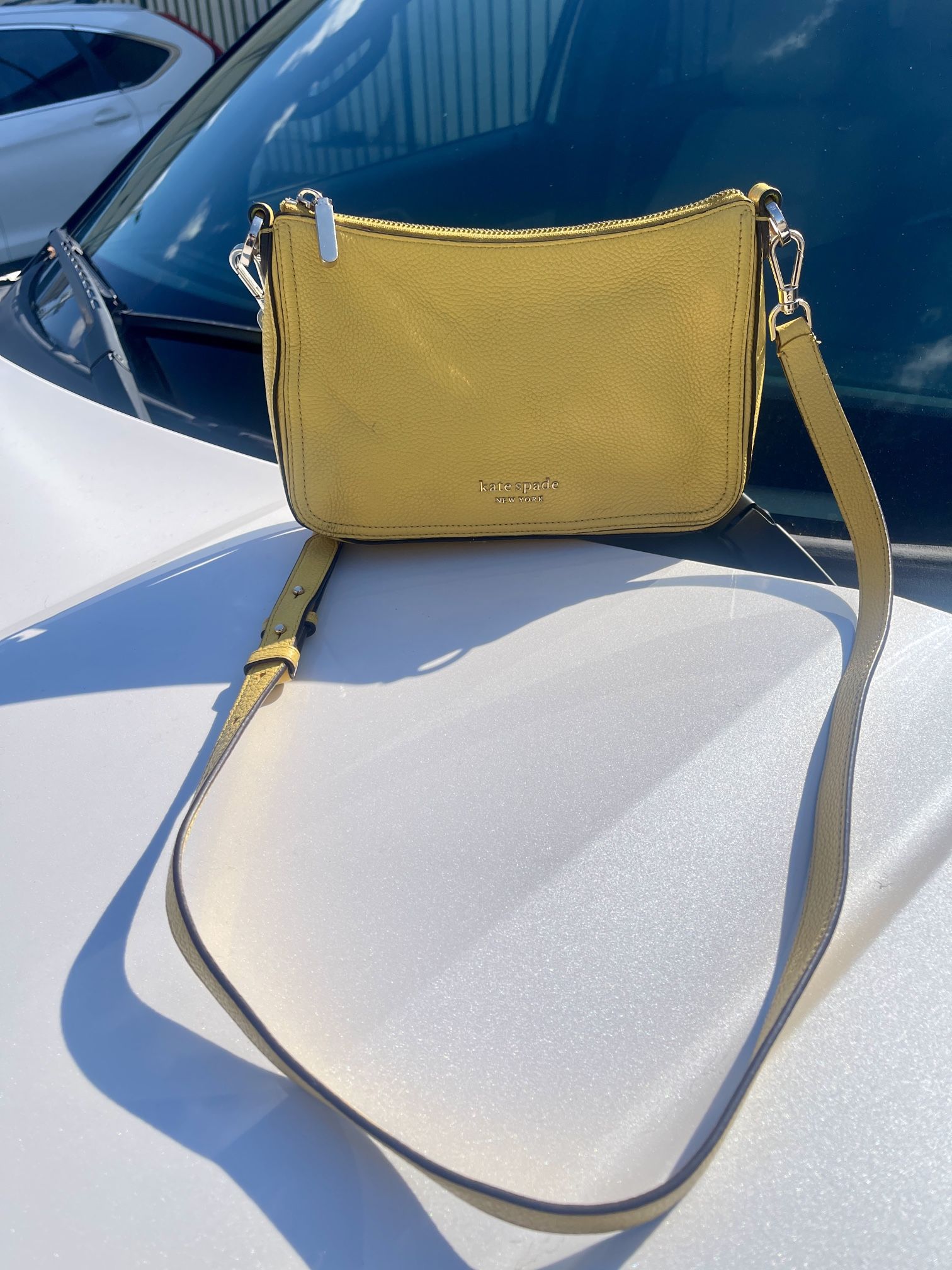 Kate Spade New York yellow leather crossbody bag