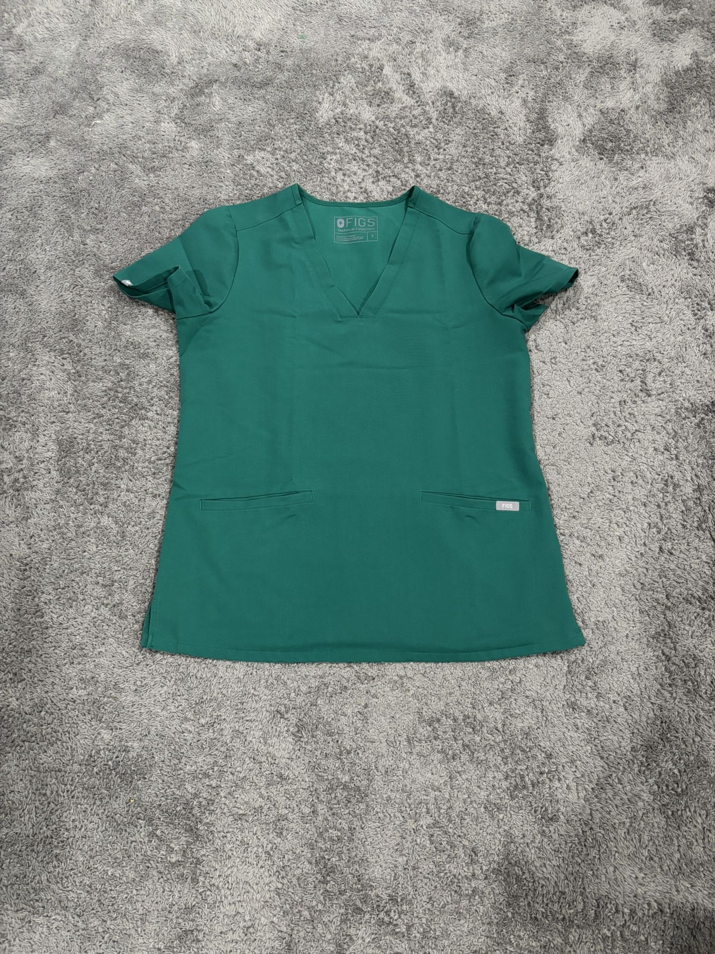 S FIGS Hunter Green Scrub Top