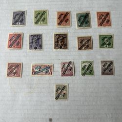 1919 Czechoslovakia Overprint Group Of 16 Stamps MH 