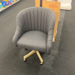 2 Gray  Height Adjustable Task Rolling Chairs Upholstered New 