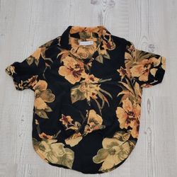 Faithfull the Brand Women's Black and Gold Floral Button Down Shirt