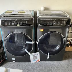 stainless dryer load enabled with washer flexdry flex samsung black with front flexwash set wifi 