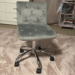 Gray Swivel Vanity Chair