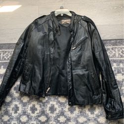 Chess king Black Leather Coat
