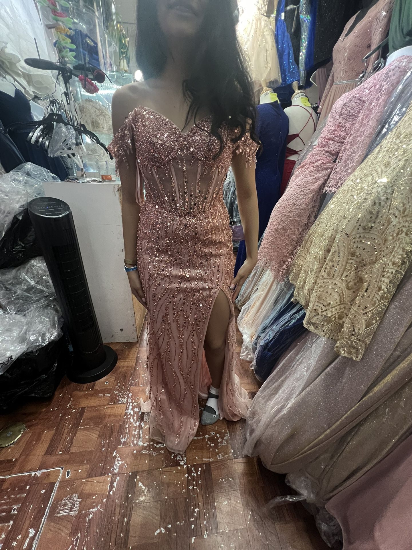 Rose Gold Prom Dress 