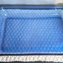 Anchor Hocking 3 Qt Cobalt Blue Glass 13.5 x 9.5 Casserole Baking Dish Ovenware