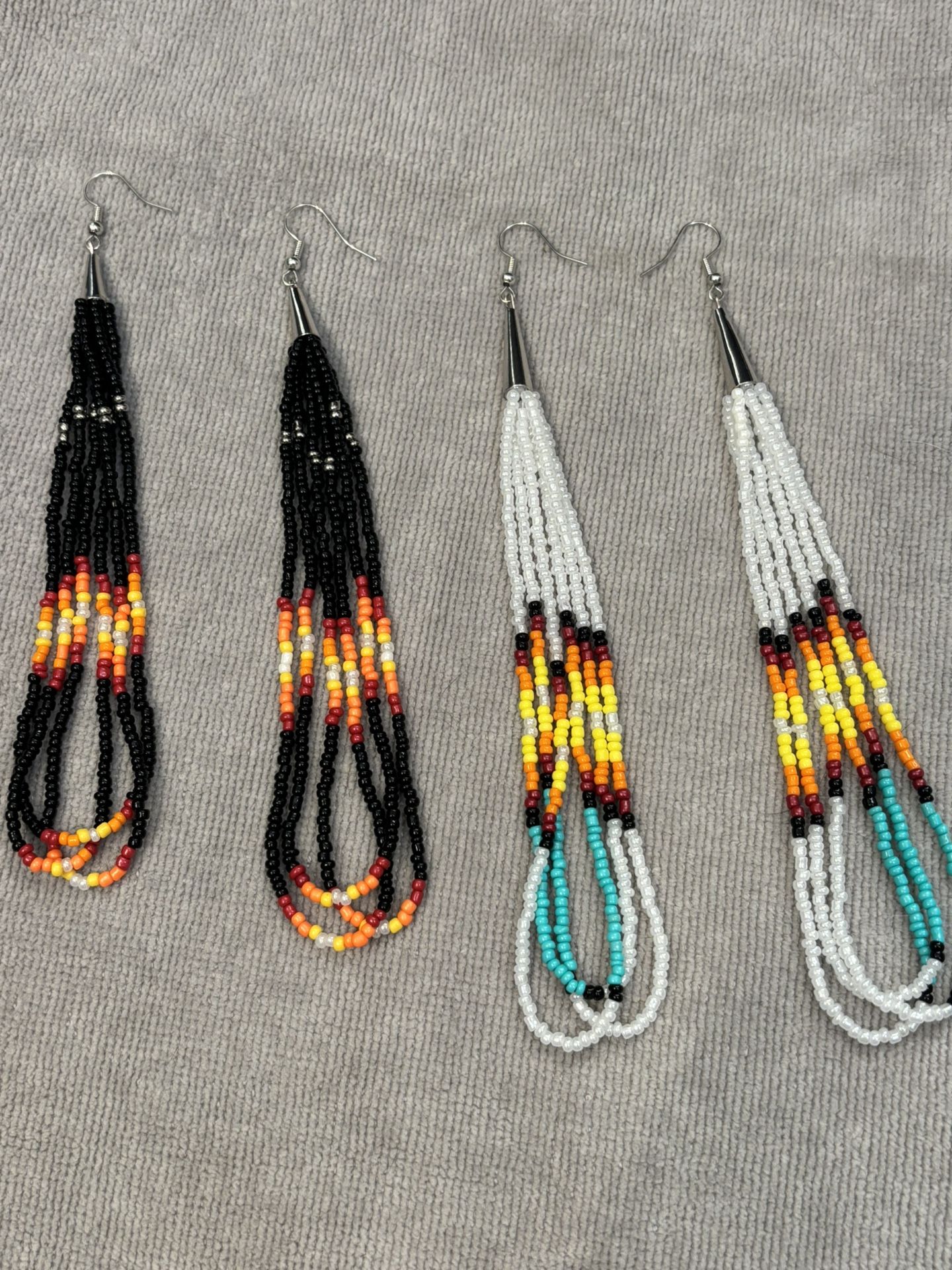 Hand Beaded Dangle Earrings