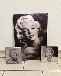 3-Piece Marilyn Monroe Wall Art Set – Black & White Canvas Prints