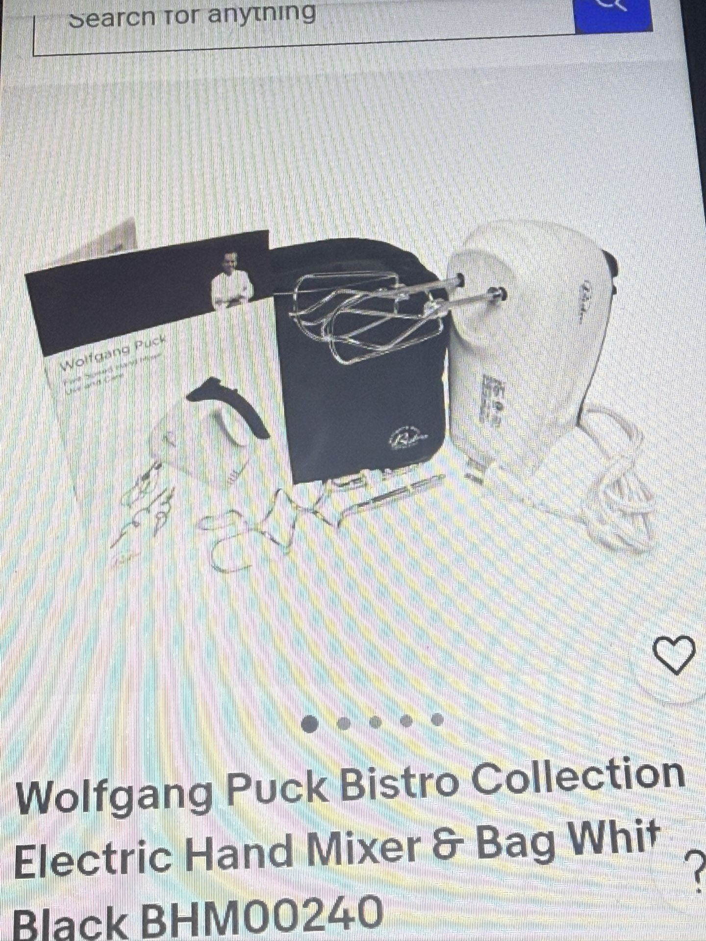 Wolfgang Puck Bistro Collection Electric Hand Mixer & Bag Whit
