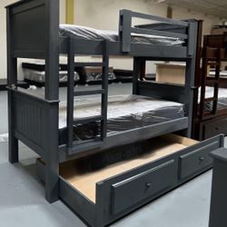 Triple Twin Bunk Bed With Mattress Included 