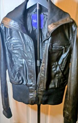 Miley Cyrus Black Faux Leather Bomber Jacket