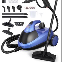 Aspiron Steam Cleaner, Multipurpose Heavy Duty Canister Steamer, Built-In Storage, Handheld Steam Mop for Home Car Upholstery Bed Furniture Carpet Bat