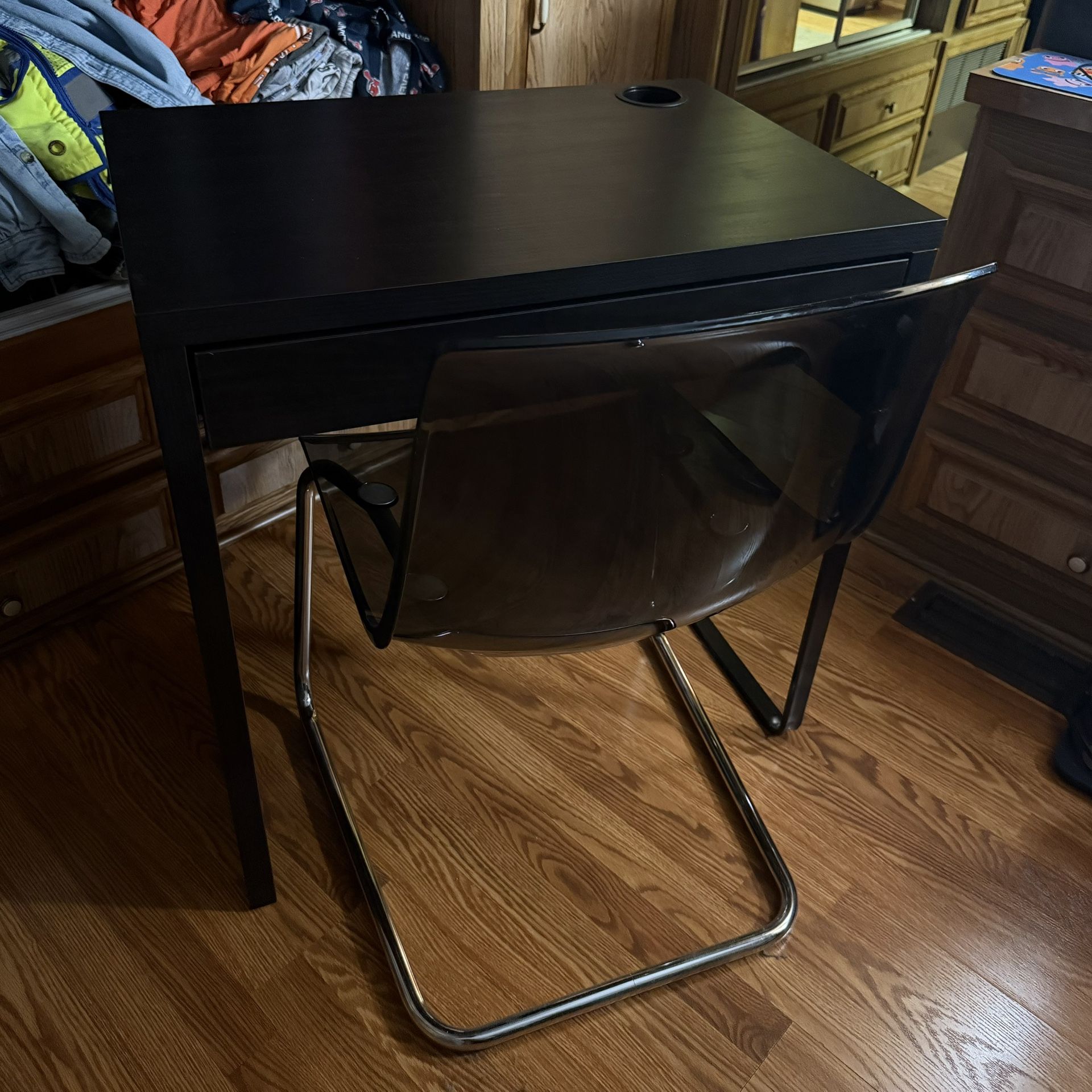 Ikea Desk And Clear Chair