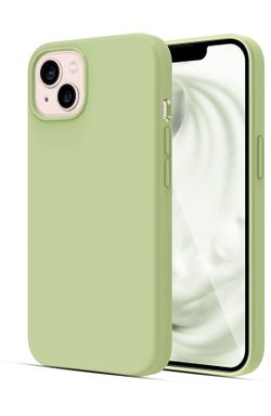 Liquid Silicone Case Designed for iPhone 13 Case,Slim Gel Rubber Full Body Protection Shockproof Drop Protection Case - Matcha Green