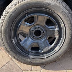 Qty 4 - 18 inch van, Truck or SUV Tires and Rims for a Chrysler Vehicle Tires @ 90+%