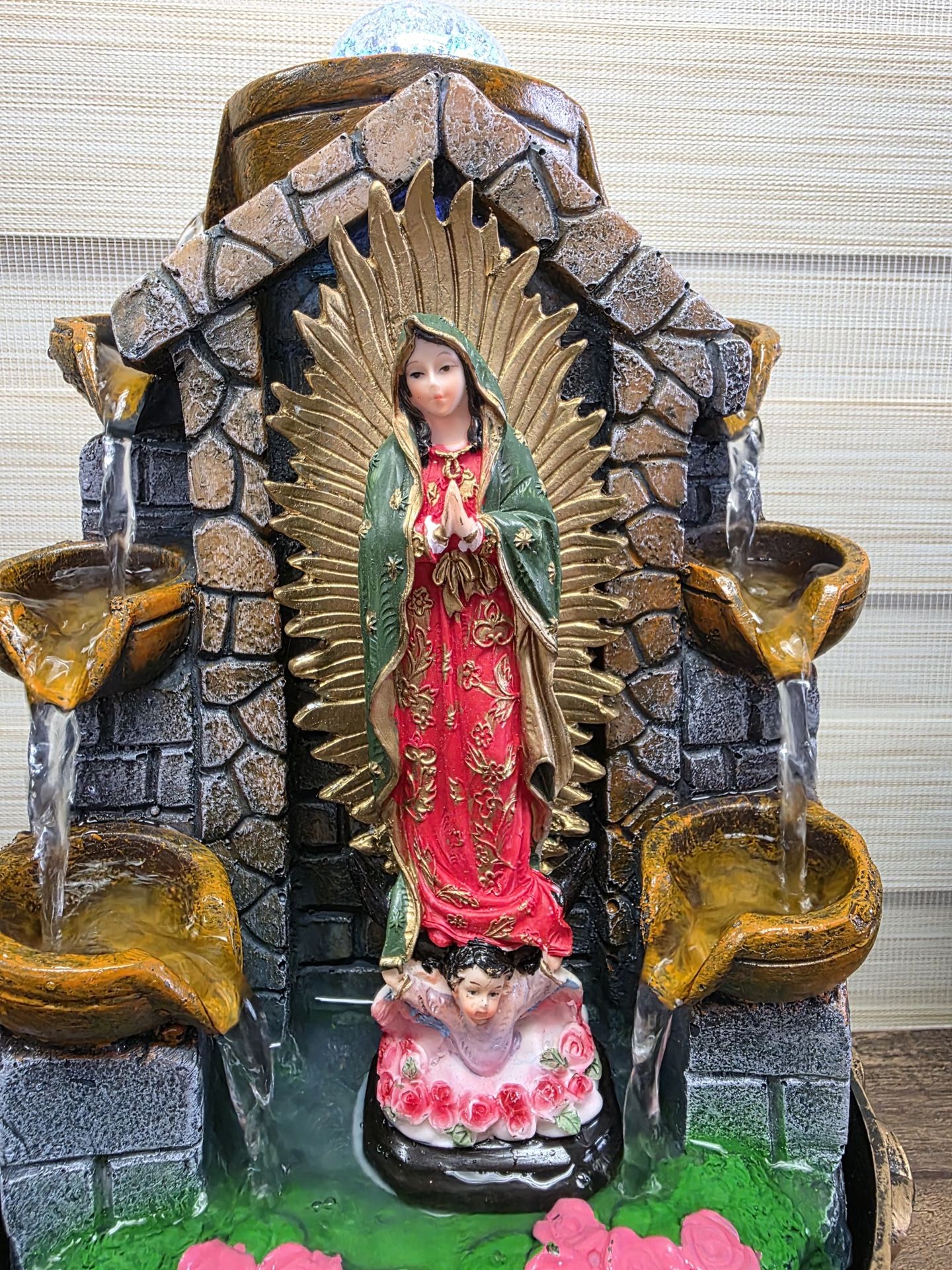 Christian-Themed Waterfall Decor - table water fountain