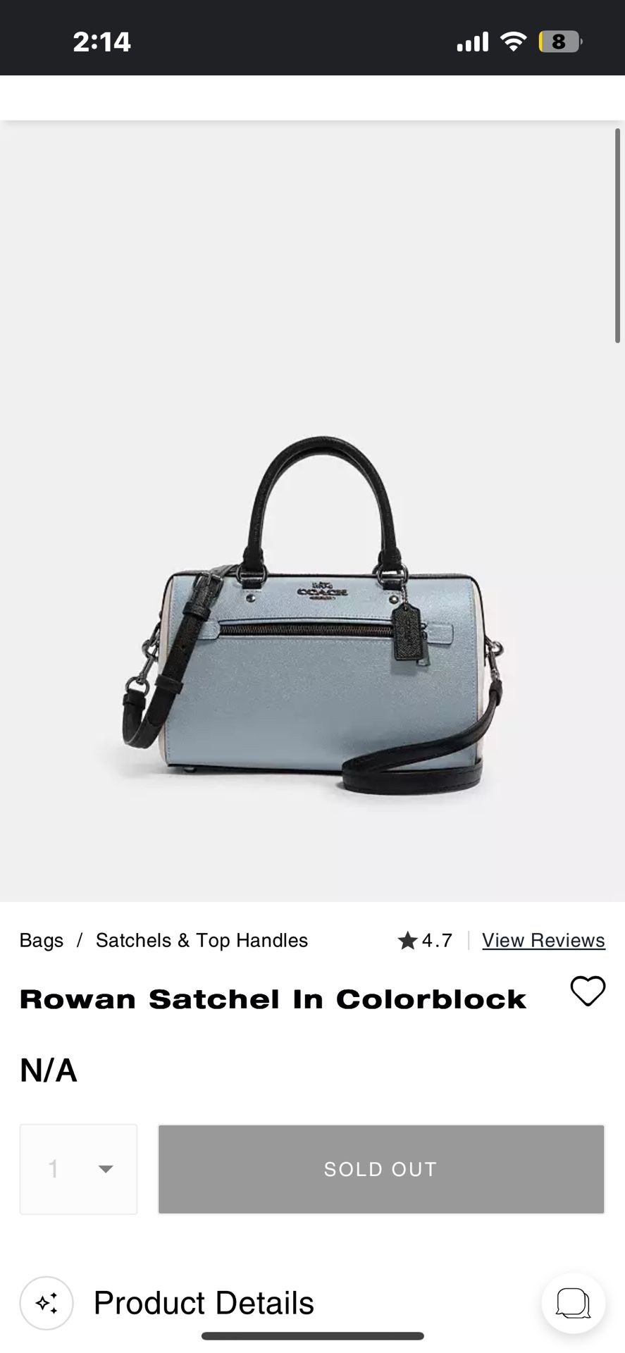 Coach Blue Satchel bag