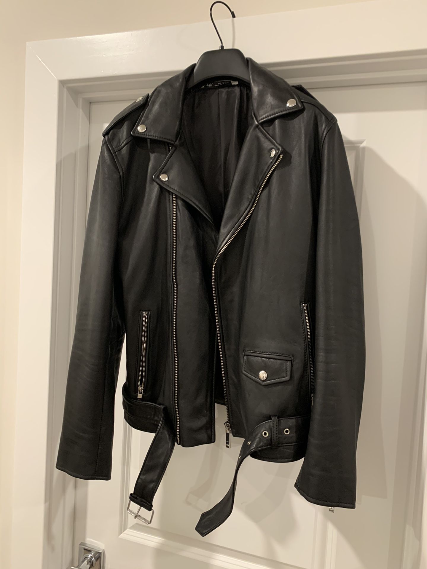 Zara real leather biker jacket - men’s