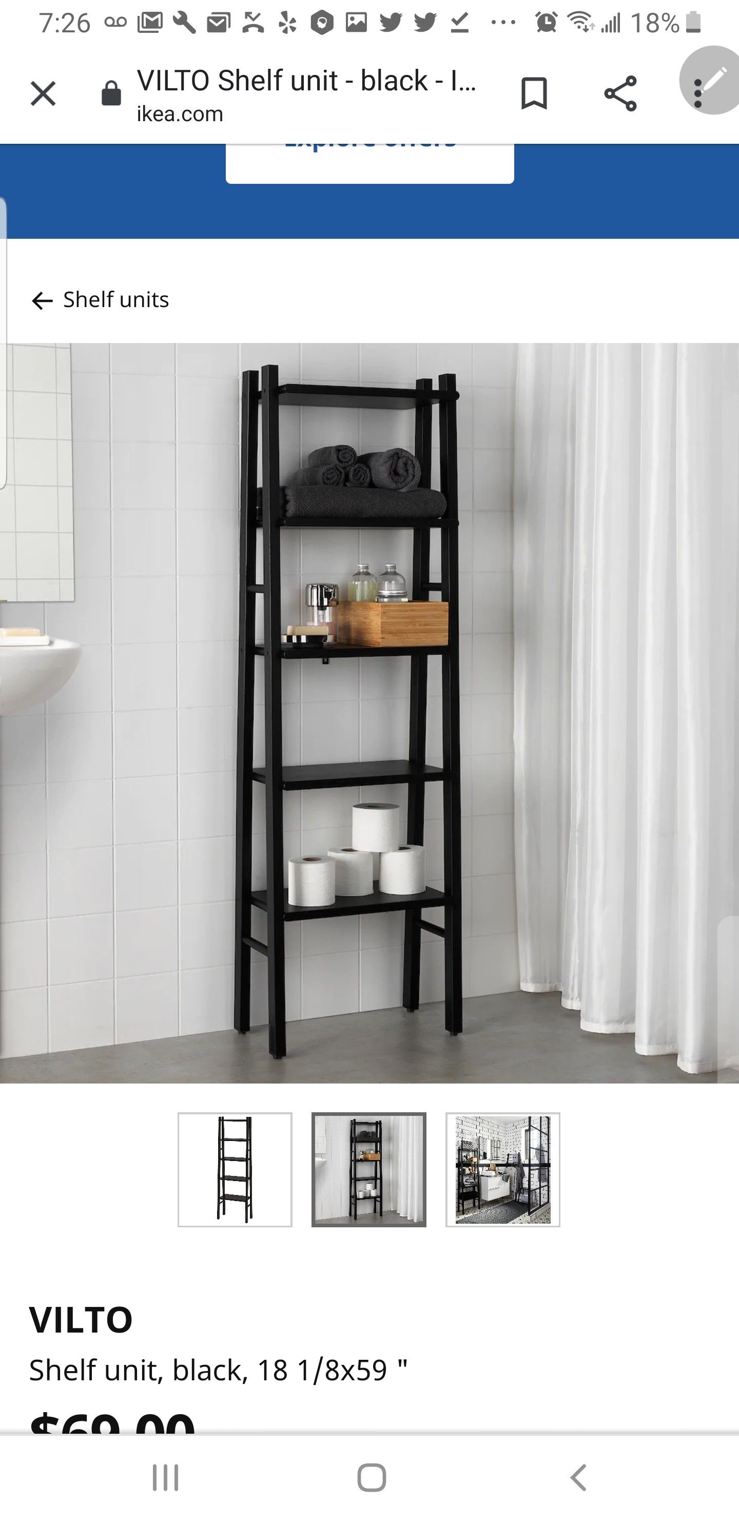 Storage Shelves/Ladder (Black)