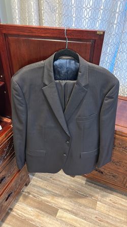 Men's Dark Gray Pinstripe Suit Jacket