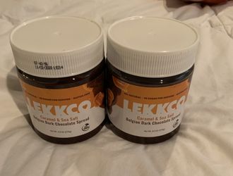 2 Lekkco Caramel & Sea Salt Belgian Dark Chocolate Spread