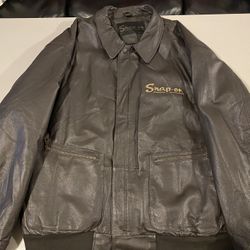 Classic SNAP-ON Retro Leather Jacket. 