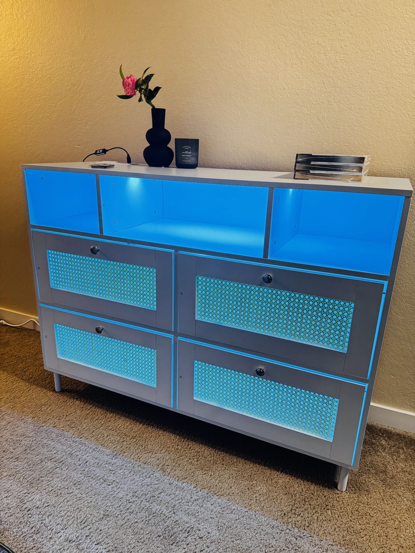 White Dresser Led