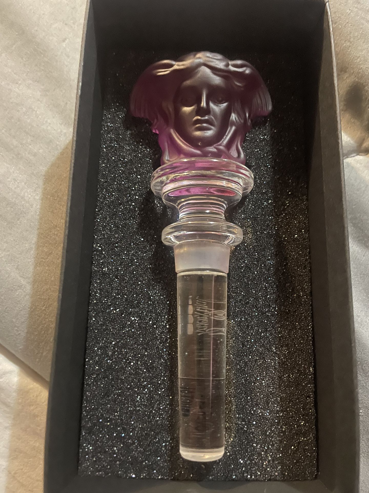 Gorgeous Medusa Versace,  Bottle Topper, Crystal Amethyst, Brand New In A Box Amethyst, Crystal Bottle Topper
