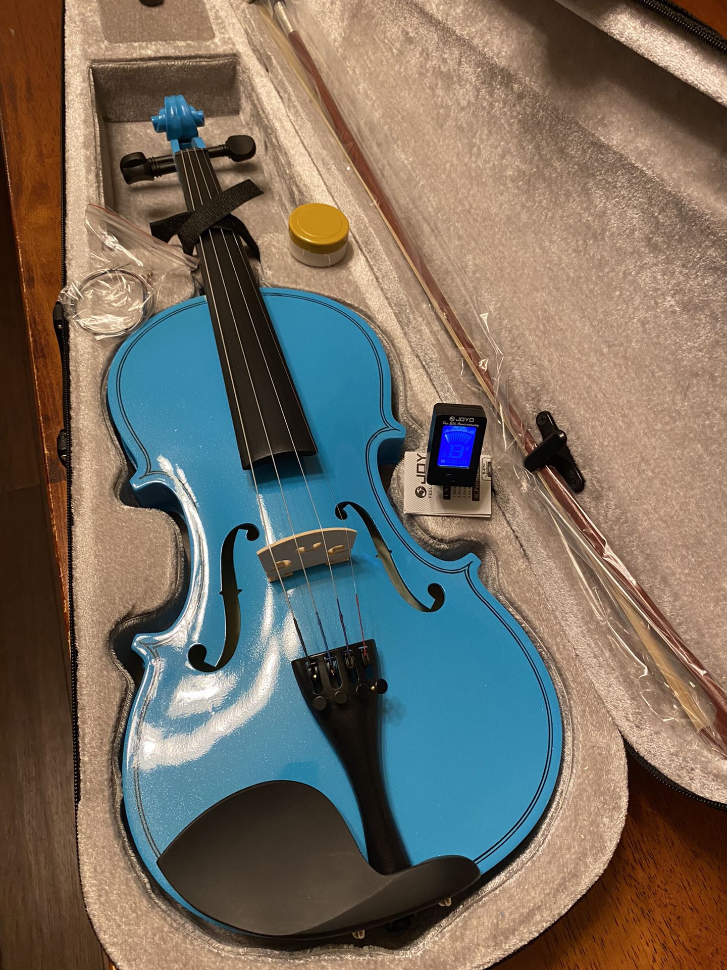 4/4 Full Size Blue Violin with New Bow, Digital Tuner, Extra Strings $100 Firm