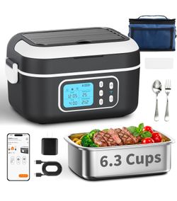 27000mAh Cordless Heated Lunch Box for Adults, App Control 1.5 L