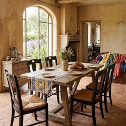 4 SET POTTERY BARN NAPOLEON CHAIRS BLACK ANTIQUED FINISH
Solid condition but battle hardened $60 all
