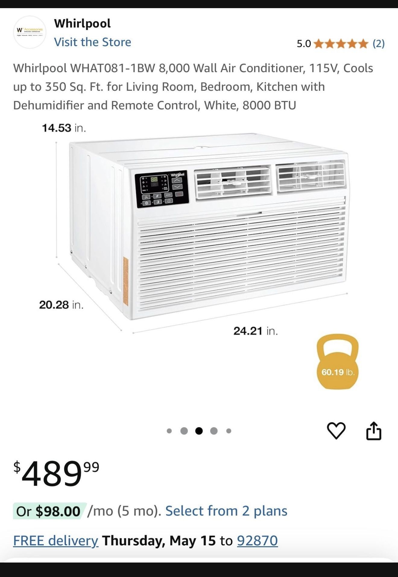 New Large Air Conditioner Whirlpool